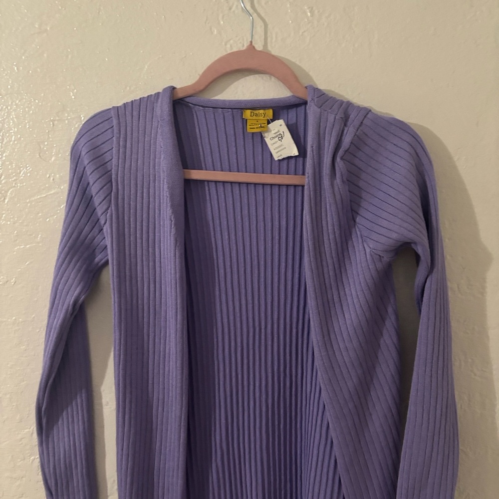 Daisy Lavender Ribbed Cardigan - Picture 5 of 12